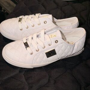 G by Guess White Quilted Sneakers